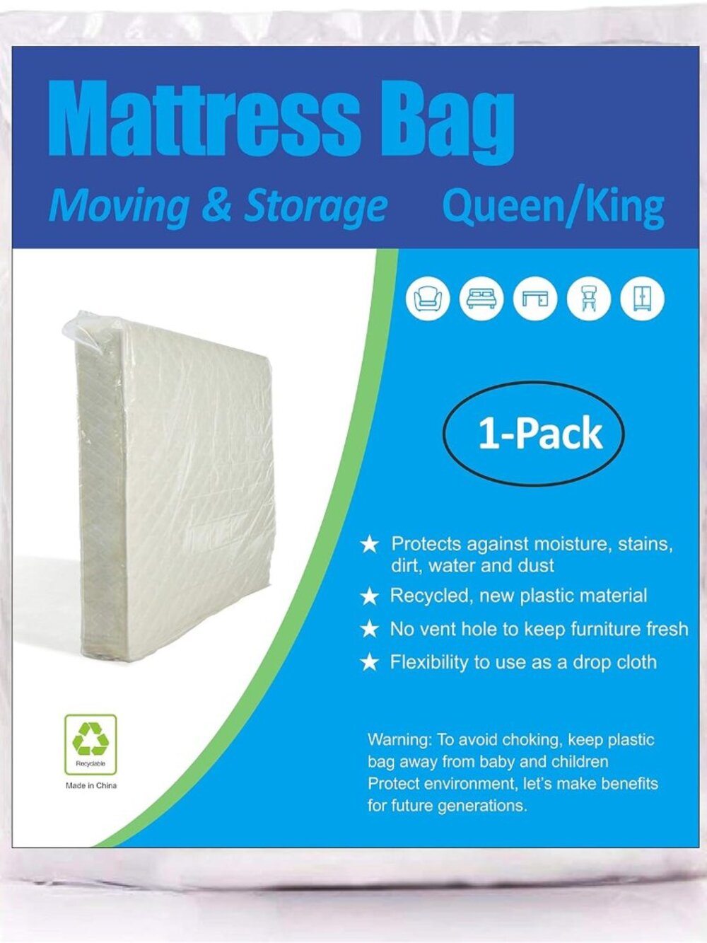 Mattress Bag, Queen and King Size, 1 Pack